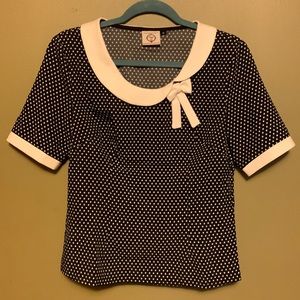 Polka Dot & Bow Blouse